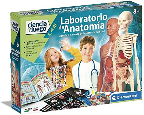 Clementoni, Laboratorio de Anatomía, Juego Educativo de Ciencias, Aprende Anatomía y Cuerpo Humano, Juguete niños 8 años, Juguete en español (55485)