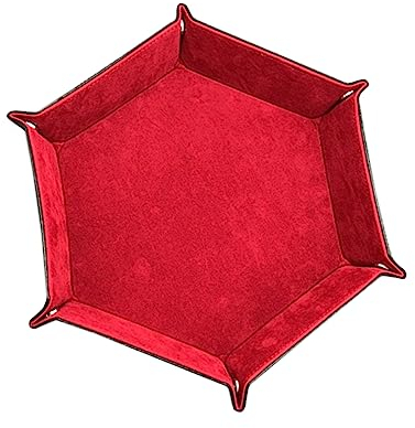 Toyvian Sechseckiges Würfeltablett Aus Pu Leder Faltbare Würfel Aufbewahrungsbox in Rot Praktische Aufbewahrung Für Würfel Und Schmuck Für Tischspiele Und Gaming