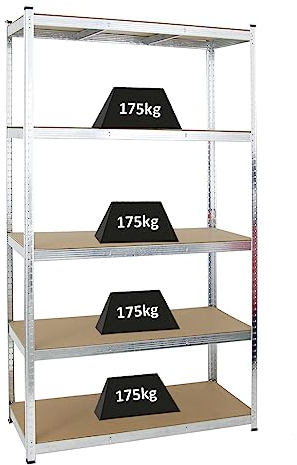 PROREGAL Schwerlastregal Giant Ragnar für Gesamtlast 875kg Maße: 200x120x50 Verzinkt, Kellerregal, Steckregal, Garagenregal, Lagerregal