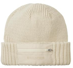 SEALSKINZ Colby wasserdichte Strickmütze für Kaltes Wetter mit Reißverschluss, Cremefarben, S/M
