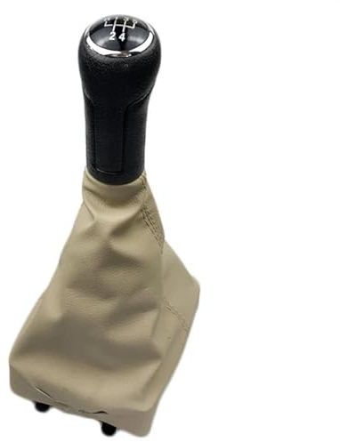 Auto Getriebekopf Auto Styling Manuelle Hand Geschwindigkeit Schaltknauf Gaitor Boot Kragen Abdeckung Für Polo 9N 9N 2 2002 2003 2004 2005 2006 2007 2008 2009 Schaltsack (Size : 5 Speed Black Beige)