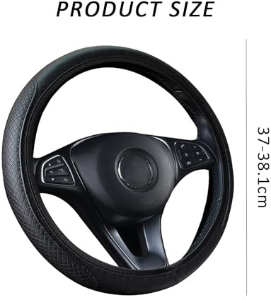 1 Piece Leather Anti-Slip Steering Wheel Protective Cover - Heat-Resistant, Car Accessories Interior (Black)