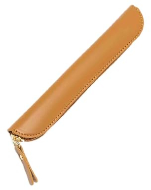 JUSHZ Federmäppchen Mäppchen Schulmäppchen Federtasche Federmappe Pencil Case Teenager Mädchen Schwarz Klein Wasserdicht Mäppchen Grundschüler Leder Reißverschluss (Brown,19.5X 3x2cm)