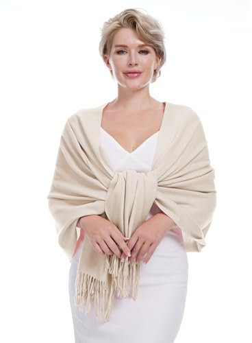 DiaryLook Kaschmir Schal Damen Winter Warm abendkleid Pashmina Schals tücher für Frauen Blanket Scarf Beige