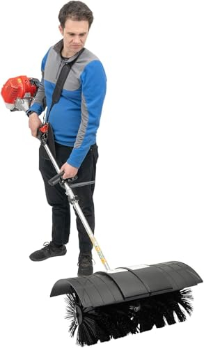 Kehrmaschine, 52cc Motorbesen Kehrbesen 2.3hp Handgerät Seitlich Montiert Benzin Besen Schneefräse Handkehrmaschine Für Schnee, Laub, Erde, Schlamm