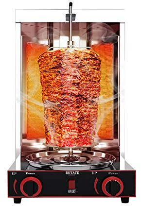 Rotating Vertical Broiler Barbecue Oven – Electric/Gas Machine for Smokeless Turkey Doner,