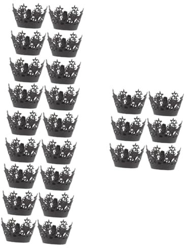 Garneck 96 Stk hohle Pappbecher Cupcake-Wrapper aus Spinnennetz Cupcake-Liner -Wraps-Liner verpackung kuchendekoration Muffins ausgehöhltes -Verzierung Papier