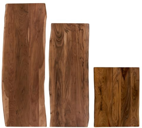 trelevo Waschtischplatte 60x60 cm Akazienholz massiv nussbaumfarben