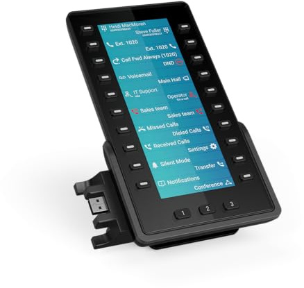 Snom D8C Erweiterungsmodul, 6,8 TFT, 20 Tasten, Schwarz | VoIP Tastenpanel mit BLF & Direktwahl-Funktion – Sidecar für Rezeption, Callcenter und Power-User, kompatibel mit D8xx