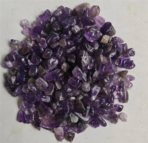 Anevous 100g Dekogranulat Dekosteine, 7-9mm Kristallsteine, Kleine Halbedelsteine, Ziersteine Steine für Handwerk Aquarium Blumentopf Landschaftsbau Vase Füller Dekoration,Violett A