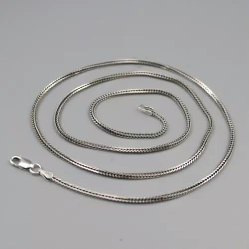 S925 Silber Halskette Glück Weizen Fuchsschwanz Kette Karabinerverschluss 1,6 mmW-18 L