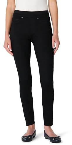 Amazon Essentials Damen Stretch Denim Mid-Rise Pull-on Jegging, Black, 16 Long