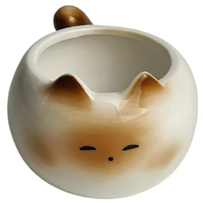 Taza de té de cerámica con diseño de gatito siamés, tazas de gato para amantes, bonitos vasos de agua, taza de café de gatito de 210 ml, accesorios de riego para mujeres, suministros para beber