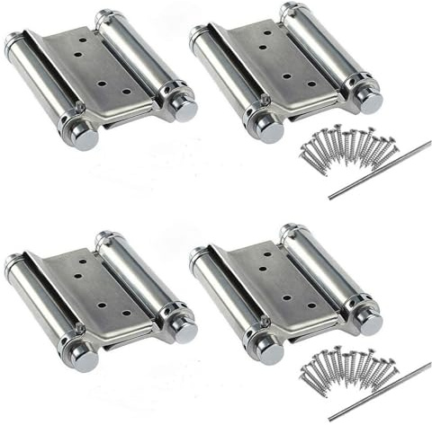 rflaueo 2 Pairs 3inch Cafe Saloon Door Hinges Stainless Steel Door Hinges Saloon Cafe Self-Closing Perfect Adjustable(U294-4)