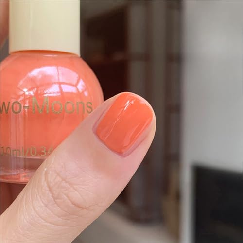 Orange Nail Polish - Coral Nail Polish Quick Dry - Neon Breathable Nail Varnish - Oil Based Formula Long Lasting Autumn Nail Varnish,No UV Needed Brand