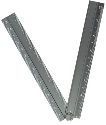 Reglas plegables de aluminio de 30 cm, herramienta de medición geométrica, fácil de transportar para uso multifunción en arte, matemáticas y entorno de oficina, herramienta de dibujo fácil de