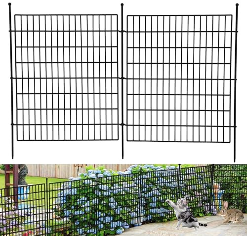 Clôture décorative en métal - Clôture de jardin décorative - Clôture de jardin décorative - Clôture de jardin pour chien - Kit complet