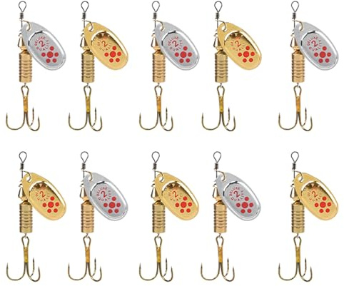 Baits Spinner – Glänzende Klingen, robustes Jigging-Werkzeugset | Amonts Blitz, drehbar, mit Highlights für Süßwasserfang, Wildtiere, Fluss, Reisen