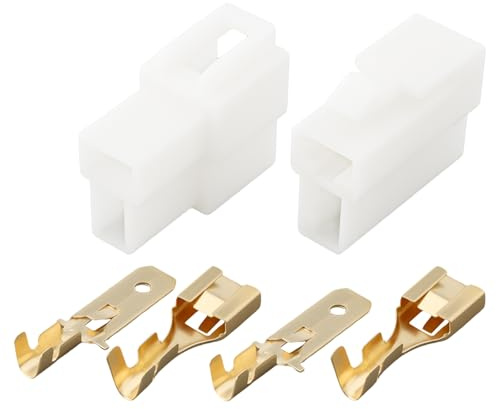 OTOTEC Lot de 10 Boîtiers de Bornes de 6,3 Mm Connecteurs de Fils électriques Automobiles à 2 Broches pour Moto Et Voiture