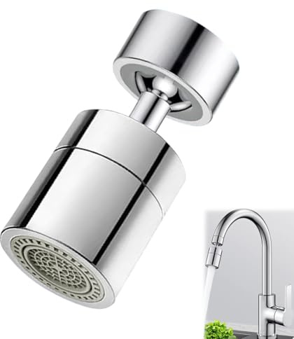 IEBTAWN 1 Stück 360° Wasserhahn Aufsatz Schwenkbar, M22/M24 Drehbare Wassersparer Verlängerung, Perlator Mit Zwei Strahlarten, Strahlregler Wasserhähne Für Küche Bad Aufsatz