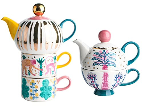 Tasse à Café en Céramique Peinte à La Main De Style Européen, Peinture De Luxe Exotique, Conception Créative De Poignée Incurvée, Service à Thé Anti-brûlure Et Anti-poussière