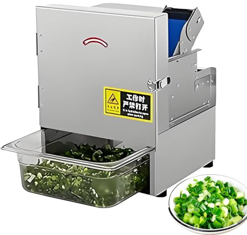 Trancheuse à Oignons Verts Commerciale, Hachoir à Oignons Nouveaux, Coupe-Légumes électrique Pour Ail, Gingembre, Piment, Pommes De Terre, Concombre, 700 Bpm, 200 W, Avec Plateau De Réception A