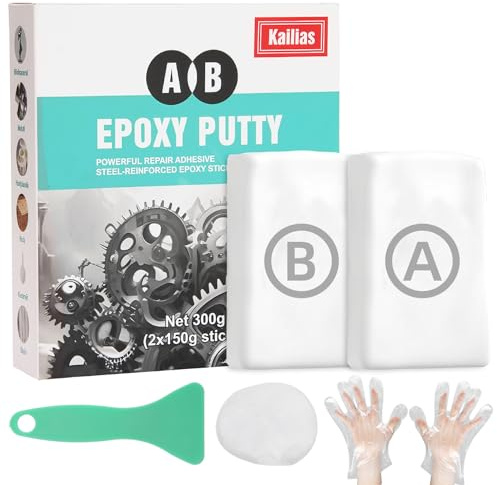 Epoxidharz Knete, Epoxy Putty, 300g 2 Komponenten Epoxid Reparaturset zum Rissen, Füllen, Modellieren, Epoxy Knetmasse zum Verklebung Metall, Kunststoff, Holz, Keramik, Skulptur