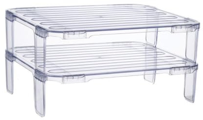 DONFAMDS Estante Transparente Apilable para Nevera Estantería Multiusos para Cocina y Despensa Organizador Flexible para Almacenamiento