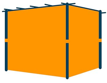 PRIMEYARD Seitenteile für Pergola Classic 3x3 m - ca. 180 g/m² Polyester - mit Schienensystem und Reißverschluss - grau