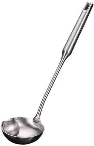jojofuny Cuillère Séparatrice Huile Soupe Filtre à Graisse Acier Inoxydable Ustensile De Cuisine Pratique Avec Bec Verseur Anti-gouttes