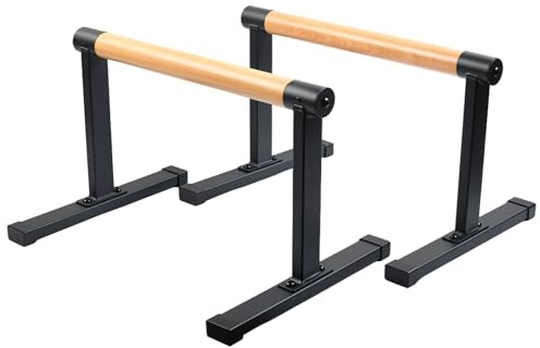Gemsaya Parallettes mit Holzgriffen, Rutschfeste Handstand Griffe/Dip Bar für Calisthenics, Krafttraining & Yoga, Handstand Stütze für In- und Outdoor