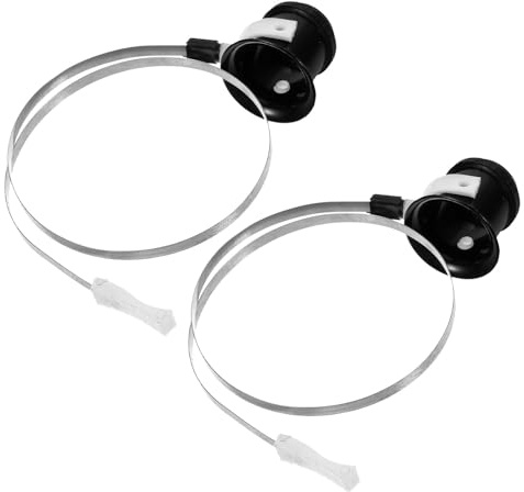 LIFKOME Loupe Frontale Serrage-tête 5X pour Réparation Montres et Bijoux, 2 Pièces, Lentille avec Fil d'acier, Outil Horloger Portable pour Micro-travaux de Précision