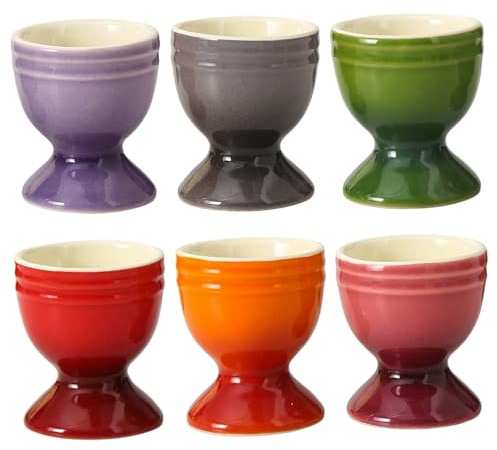 Lawnrden Set di 6 portauova sode in Ceramica Morbida per portauova sode per Colazione Brunch