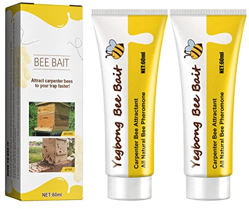 Nosqew Outdoor-Bienenlockmittel, Bienenzuchtzubehör, Bienenköder, 2er-Pack, Holzbearbeitungs-Bienenköder, Einfach Anzuwenden für die Imkerei Im Freien, 60 Ml, 13,7 X 5,5 cm (Fotofarbe)