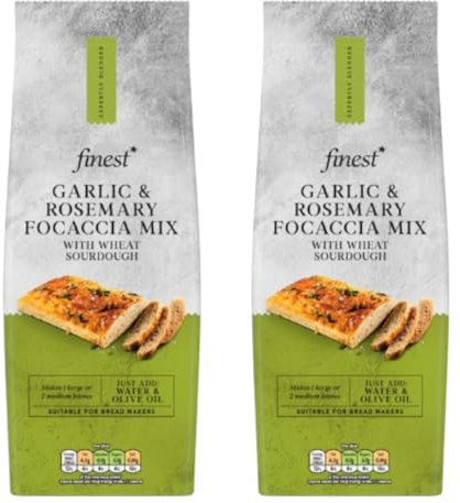 Finest Garlic & Rosemary Focaccia Mix with Wheat Sourdough, 500g, Pack Of 2, Suitable for Bread Makers