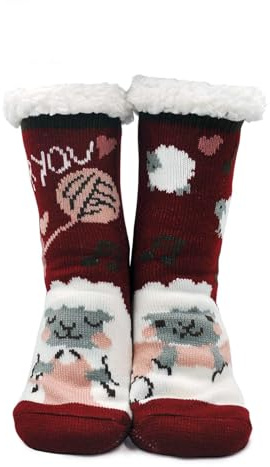 LOFIR Calze a Pantofola Donna Morbido Caldo Termiche Ragazze Donne Carina Modello Animale Cartone Animato Inverno Casa Pavimento Antiscivolo 1 Paio
