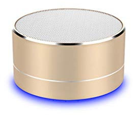 Shot Case Altoparlante in Metallo Bluetooth per iPhone 11 PRO Max Porta USB Scheda TF ausiliaria Altoparlante Micro Mini (Oro)