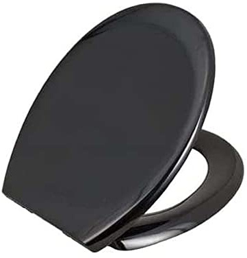 VR7-Premium Toilet Seat Soft Close - Quick Release Toilet seat White and Black - Oval, Duroplast - Easy Fixing - Antibacterial, Removable Family Toilet seat, Slow Close Toilet Seats(Black)