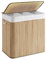 SONGMICS Wäschekorb 3 Fächer, 150 L Wäschesammler mit Deckel, Wäschebox Bambus, mit Griffen, faltbar, Wäschesack herausnehmbar maschinenwaschbar, Waschküche, naturfarben LCB091N01