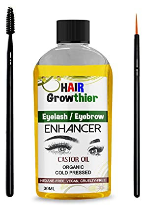 Olio di ricino biologico puro al 100% per ciglia, sopracciglia, crescita dei capelli, cura del corpo (30 ml)