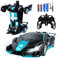 Kazzley Transform Juguete Coche Teledirigido para Niños, Coche Radiocontrol con Detección de Gestos, Transform RC Car Robot con Efecto de luz y Sonido, Coche RC para 4 5 6 7 8 9 10 Años