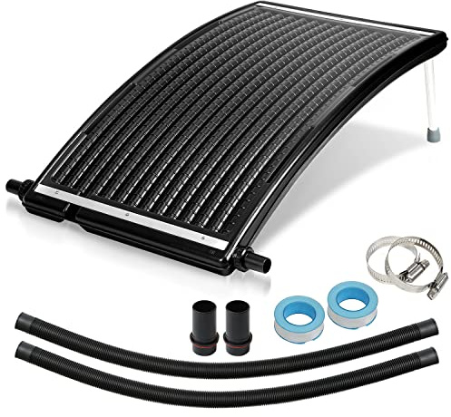 Tubiaz Solarkollektor Solar Poolheizung 110 x 69 x 14 cm, 15 L Wasserinhalt, 10.000 l/h Durchflussmenge, Anschluss Ø 38 mm, Pool Heizungen Solaranlage für Warmwasser Gartendusche Pool