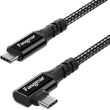 Cable USB C para Macbook Pro: Fasgear SuperSpeed 20Gbps USB 3.2 Gen 2x2 Cable trenzado tipo C de carga rápida de 100 W, salida de video 4K Thunderbolt 3 compatible con i-Pad, Galaxy(3m, Negro)