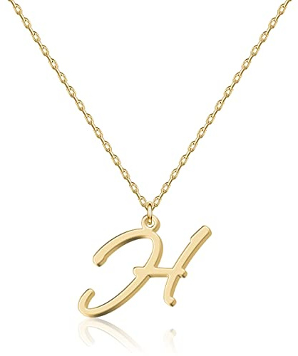 Collier Pendentif lettre initiale Personnalisée pour Femmes, Plaqué Or 18K - Longueur Ajustable, Élégant et Résistant à la Décoloration, Cadeau Parfait pour Anniversaire, Noël - Collection Alphabet