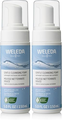 WELEDA Bio Zarter Reinigungsschaum, Naturkosmetik Gesichtsreinigung zur porentiefen Reinigung für normale und Mischhaut, Pflegeschaum gegen unreine Haut im Gesicht (1 x 150 ml) (Packung mit 2)