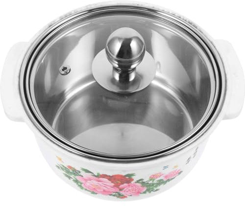 Kichvoe Scalding Pot Small Non-Stick Cooking Pot Lid Insulated Soup for Stove Top