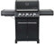 SANTOS Gasgrill S-318-800 Grad Infrarot-Zone & Heckbrenner - ausziehbares Warmhalterost - inkl. Drehspieß, Rostheber & Silikonablage - All Black
