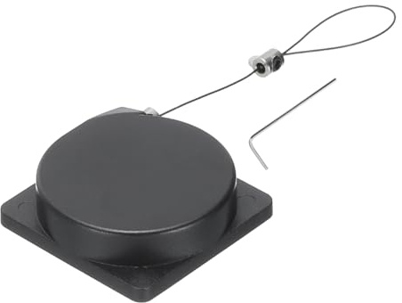 QUARKZMAN Candado de Seguridad Retráctil con Cable con Cuerda Antipérdida con Control Remoto y Adhesivo de Doble Cara para TV DVD Teléfono Celular 1 Juego Negro Longitud de 39.37