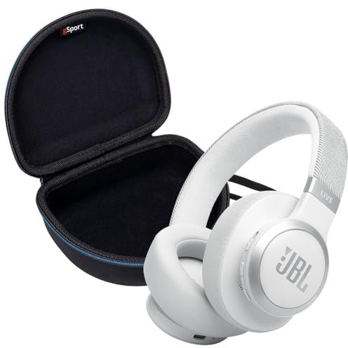 JBL Live 770NC - Cuffie wireless over-ear con cancellazione del rumore, con custodia in EVA gSport (bianco)