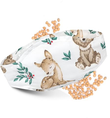 Lovely Hippo Kirschkernkissen Baby｜Kirschkernkissen Mikrowelle｜Körnerkissen Mikrowelle｜Wärmekissen Mikrowelle｜100% Baumwolle (Bär Reh, 0-6 Monate)